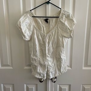 Corset style top with lace up back and fish eye clips in front